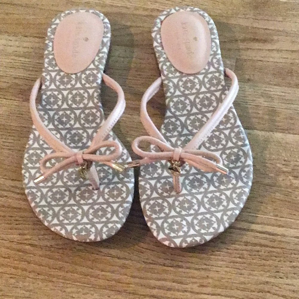 Pink and tan patterned sandals. Brand new